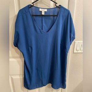Motherhood Maternity Blouse 1X Blue